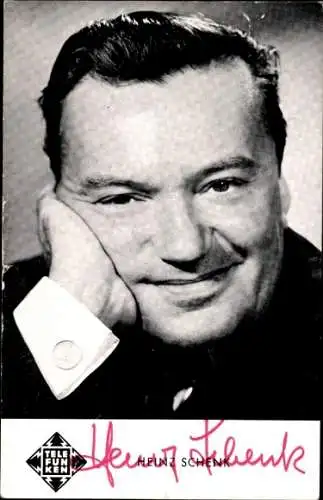 Ak Schauspieler und Moderator und Sänger Heinz Schenk, Portrait, Autogramm, Zum Blauen Bock