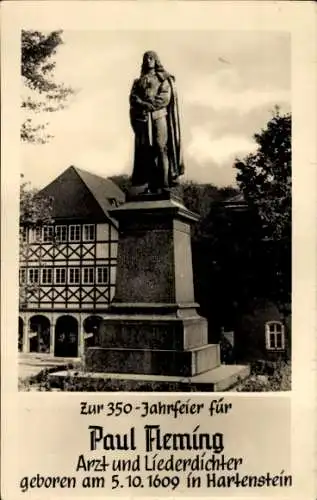 Ak Hartenstein Erzgebirge, Paul Fleming Denkmal, Haus