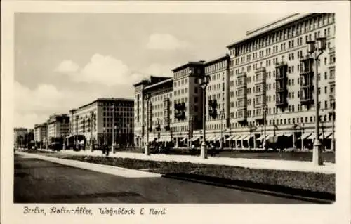 Ak Berlin Friedrichshain, Stalin Allee, Wohnblock E Nord