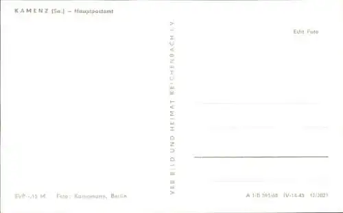 Ak Kamenz in Sachsen, Hauptpostamt