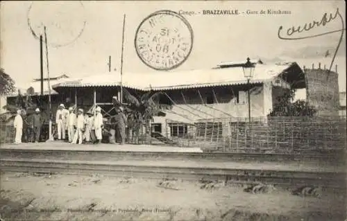 Ak Brazzaville Französisch Kongo, Kinshassa Bahnhof