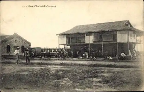 Ak Ambidédi Mali, La Gare, Bahnhof, Gleisseite, Passagiere