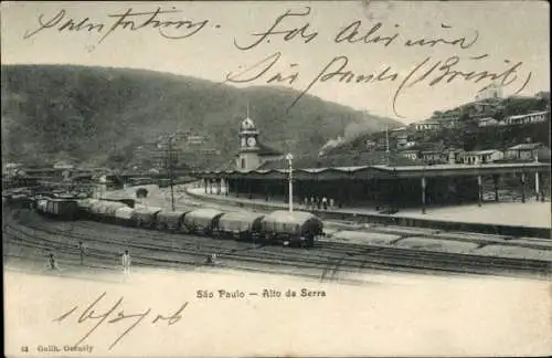 Ak São Paulo Brasilien, Bahnhof, Gleisseite