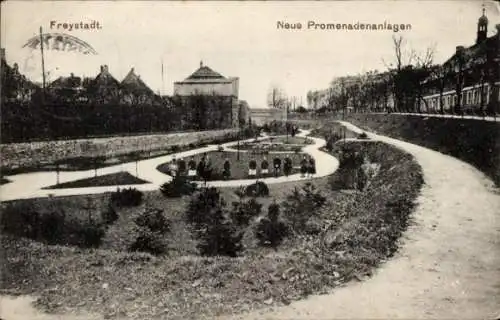 Ak Kożuchów Freystadt Niederschlesien, Neue Promenadenanlagen