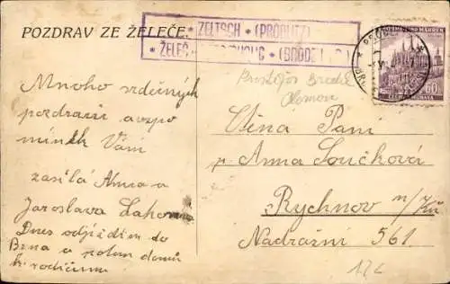 Ak Želec Seltsch Südböhmen, Denkmal