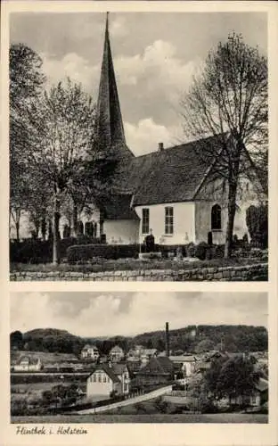 Ak Flintbek in Schleswig Holstein, Gesamtansicht, Kirche