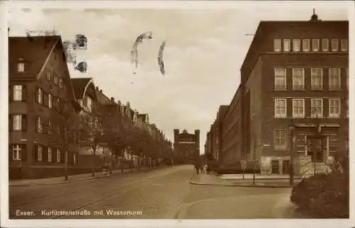 Ak Essen im Ruhrgebiet, Kurfürstenstraße, Wasserturm