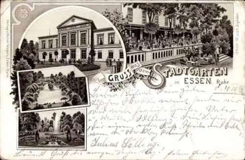 Litho Essen im Ruhrgebiet Nordrhein Westfalen, Stadtgarten