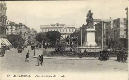 Ak Alexandria Ägypten, Mohammed-Ali-Platz