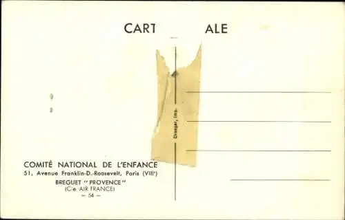 Ak Breguet Provence, Französisches Passagier- und Frachtflugzeug, Air France