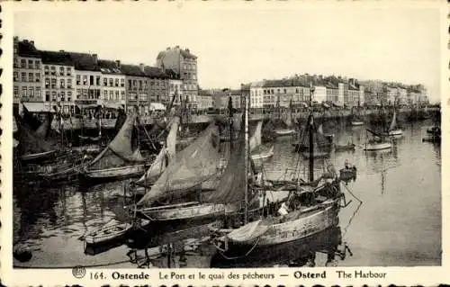 Ak Ostende Ostende Westflandern, Hafen, Fischerkai