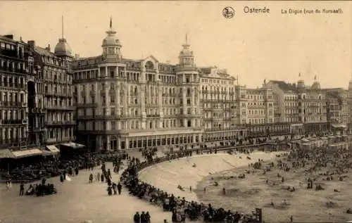 Ak Ostende Ostende Westflandern, Deich, Blick vom Kursaal