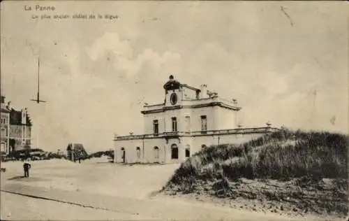 Ak La Panne De Panne Westflandern, das älteste Chalet am Deich