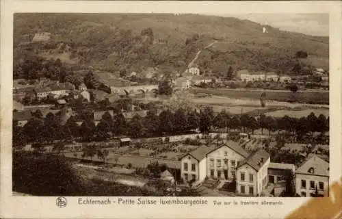 Ak Echternach Luxemburg, Teilansicht, deutsche Grenze