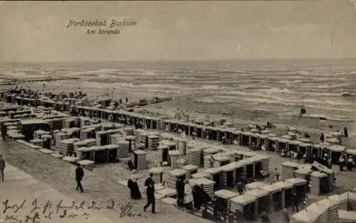 Ak Nordseebad Borkum in Ostfriesland, Am Strand