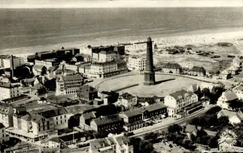 Ak Nordseebad Borkum in Ostfriesland, Teilansicht, Leuchtturm