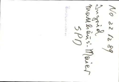 Ak Politikerin Ingrid Matthäus-Maier, Portrait, Autogramm