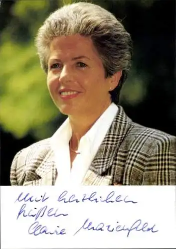 Ak Politikerin Claire Marienfeld, Portrait, Autogramm