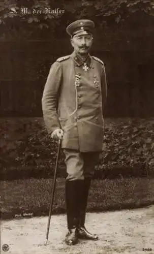 Ak Kaiser Wilhelm II., Standportrait in Uniform