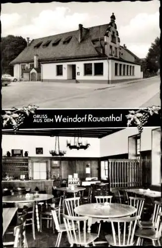 Ak Rauenthal Eltville am Rhein Hessen, Winzerhaus, Gastraum, Außenansicht