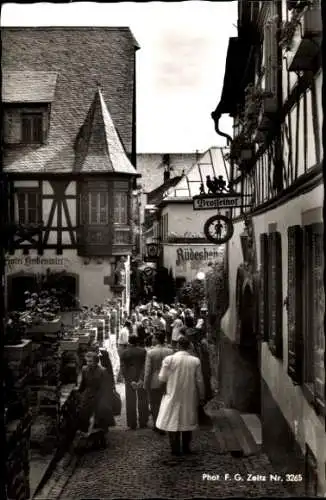 Ak Rüdesheim am Rhein, Drosselgasse, Drosselhof, Hotel Lindenwirt