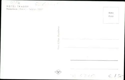 Ak Rüdesheim am Rhein, Hotel Traube