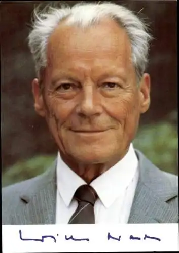 Ak Willy Brandt, Von 1969 bis 1974 vierter Bundeskanzler der BRD, Portrait, Autogramm