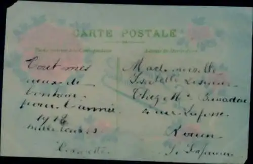 Zelluloid Ak Glückwunsch Neujahr, Blumen