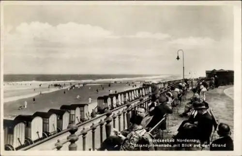 Ak Norderney in Ostfriesland, Strand, Strandpromenade