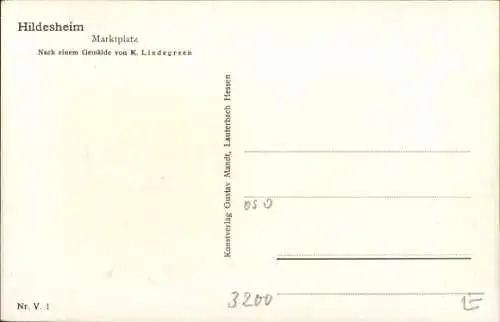 Künstler Ak Lindegreen, K., Hildesheim in Niedersachsen, Marktplatz