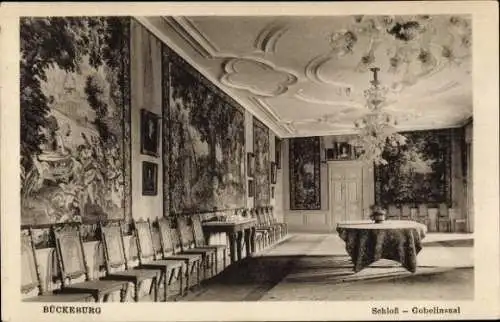 Ak Bückeburg im Kreis Schaumburg, Schloss, Gobelinsaal