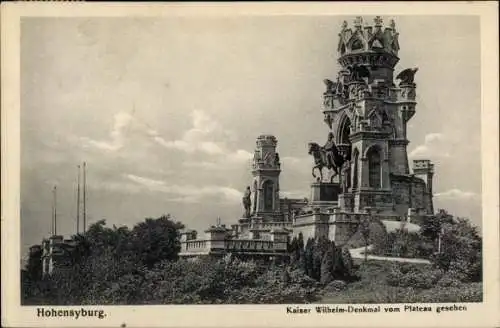 Ak Syburg Dortmund, Hohensyburg, Kaiser Wilhelm Denkmal, Blick vom Plateau