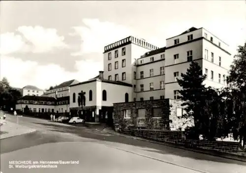 Ak Meschede im Hochsauerlandkreis, St Walburgakrankenhaus, am Hennesee