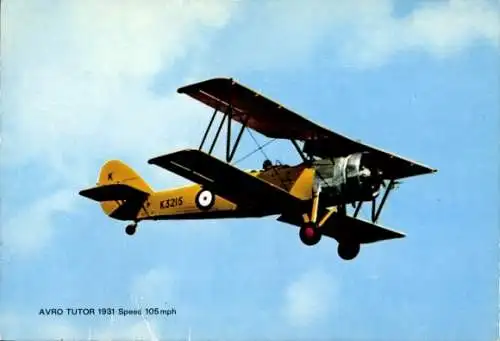 Ak Britisches Militärflugzeug Avro Tutor 1931, K3215