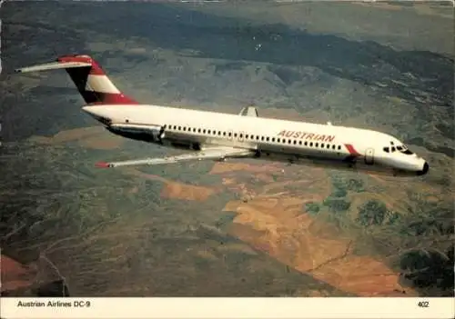 Ak Austrian Airlines DC 9, Österreichisches Passagierflugzeug