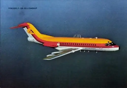 Ak Fokker F 28 Fellowship, Deutsches Passagierflugzeug, Aviaction, D AHLA