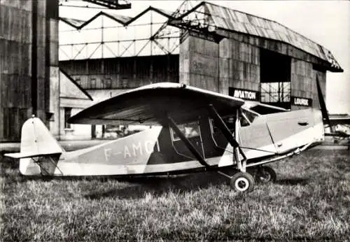 Ak Flugzeug Caudron 286 Phalène 1932, F-AMGI, Reklame Transfusine