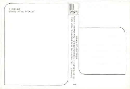 Ak Französisches Passagierflugzeug, Boeing 737-222, Euralair