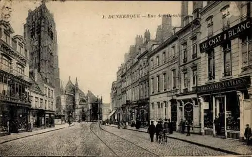 Ak Dunkerque Dünkirchen Nord, Rue des Bassins