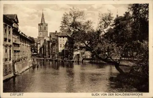 Ak Erfurt in Thüringen, Blick von der Schlösserbrücke