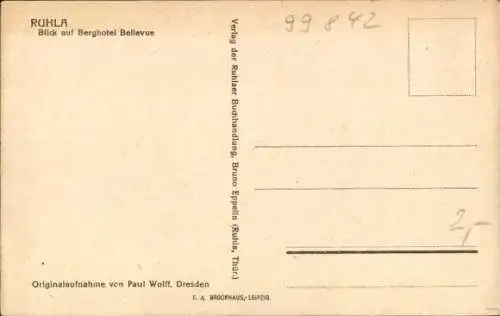 Ak Ruhla in Thüringen, Teilansicht, Berghotel Bellevue
