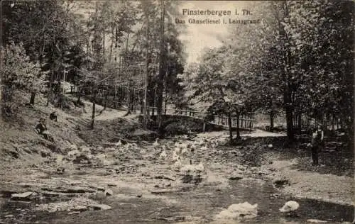 Ak Finsterbergen Friedrichroda im Thüringer Wald, Gänseliesel, Leinagrund