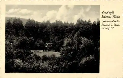 Ak Ohrdruf in Thüringen, Waldidyll Scherers Hütte Hermann Meister