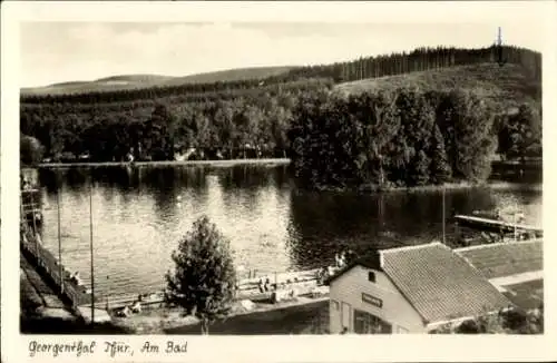 Ak Georgenthal Thüringer Wald, Am Bad, Wasser