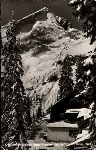 Ak Garmisch Partenkirchen in Oberbayern, Kreuzjochhaus, Alpspitze, Winter