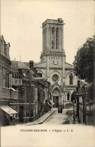 Ak Villers sur Mer Calvados, Kirche