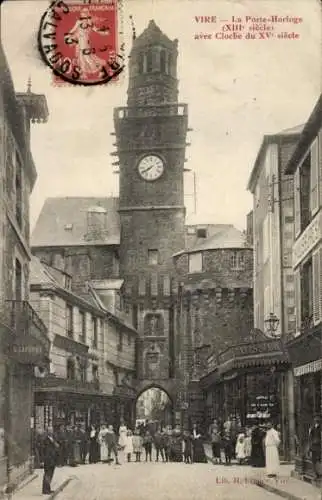 Ak Vire Calvados, Porte-Horloge avec Cloche du XV siecle