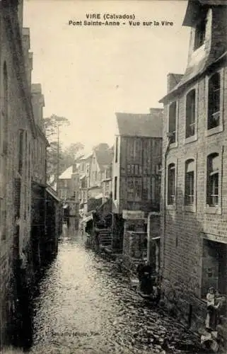 Ak Vire Calvados, Pont Sainte-Anne, vue sur la Vire