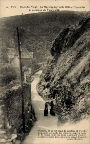 Ak Vire Calvados, dans le Vaux, Maison du Poete Olivier basselin, createur du Vaudeville