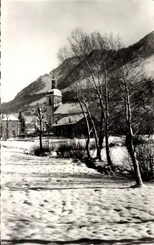 Ak Thollon Haute Savoie, Kirche, Winter